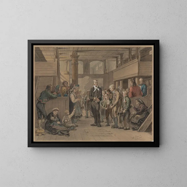 Catechism - Adolph Tidemand — framed artwork on a wall