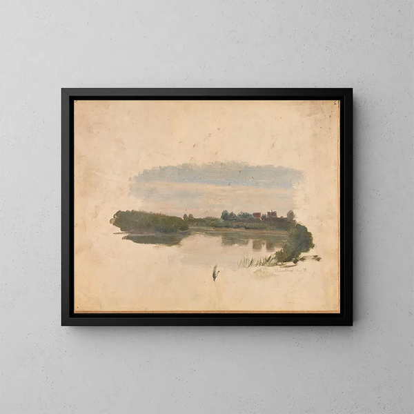 Landscape Study - Adolph Tidemand — framed artwork on a wall