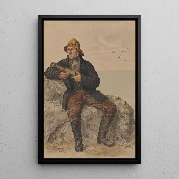 Lars Jensen Nevlunghavn - Adolph Tidemand — ingelijst kunstwerk aan de muur
