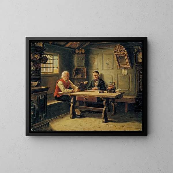 Old age and solitude - Adolph Tidemand — framed artwork on a wall