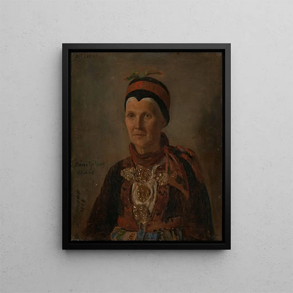 Portret van Anna Gulsvig - Adolph Tidemand — ingelijst kunstwerk aan de muur