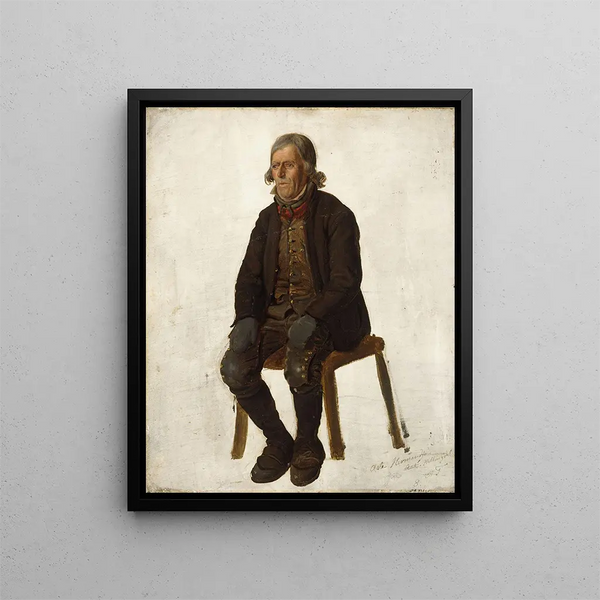 Portret van Asle Hermandsøn de Hallingdal - Adolph Tidemand — ingelijst kunstwerk aan de muur