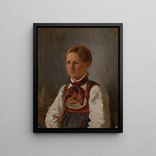 Portret van Gunild Olsdatter de Tinn - Adolph Tidemand — ingelijst kunstwerk aan de muur