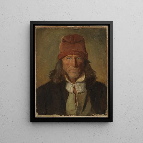 Portret van een boer uit Vossveen - Adolph Tidemand — ingelijst kunstwerk aan de muur