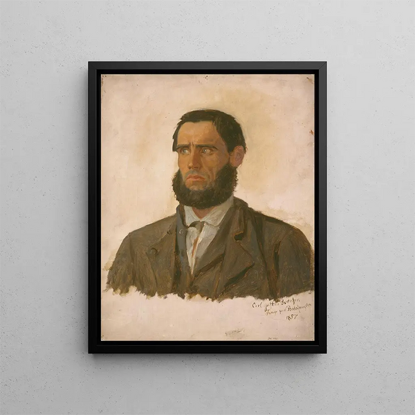 Portret van de gevangene Carl Gustav Svendsen - Adolph Tidemand — ingelijst kunstwerk aan de muur