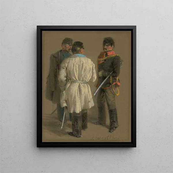 Austrian officers - Adolph von Menzel — framed artwork on a wall