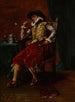 Cavalier fumant - Adolphe Alexandre Lesrel — weergave van het kunstwerk