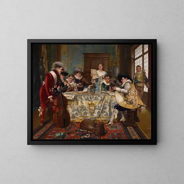 The Practice Recital - Adolphe Alexandre Lesrel — framed artwork on a wall