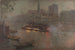 Scheepje op de Seine 's Avonds voor de Notre-Dame - Adolphe Ernest Gumery — weergave van het kunstwerk