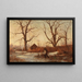 Landschapschilderij Winter met Kruidenplukker - Adolphe Appian — ingelijst kunstwerk aan de muur