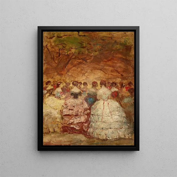 Une fête aux Tuileries - Adolphe Monticelli — framed artwork on a wall
