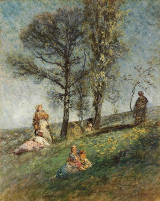 Adolphe Monticelli - A Young Family Under Trees On A Hill.webp