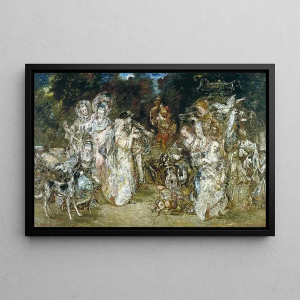 Adolphe Monticelli - Runion dans un parc au temps des Valois.webp