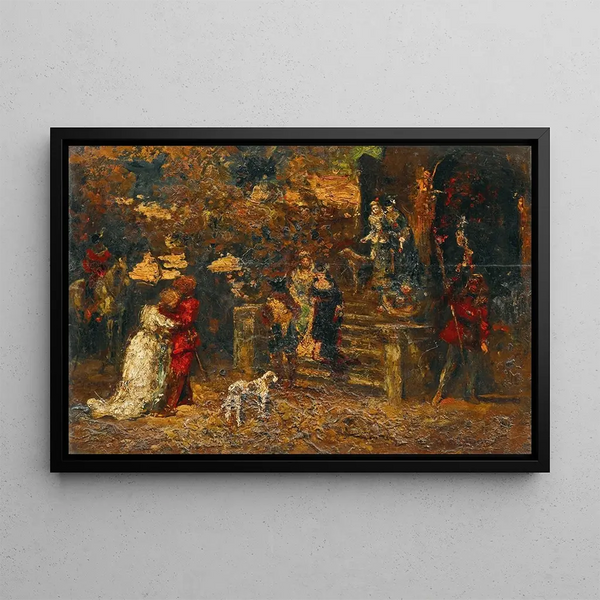 L'Adieu - Adolphe Monticelli — ingelijst kunstwerk aan de muur