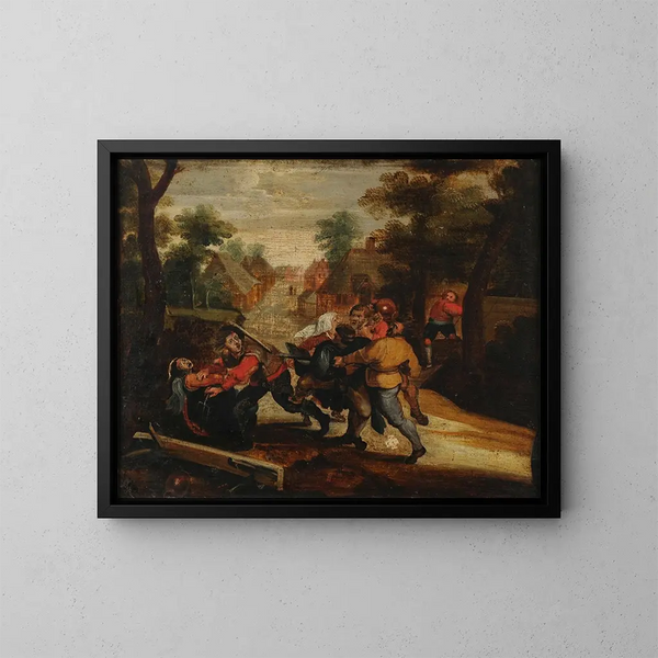 The Card Players - Adriaen Brouwer — framed artwork on a wall