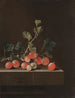 van de Groseilles à maquereau op een tafel - Adriaen Coorte — weergave van het kunstwerk