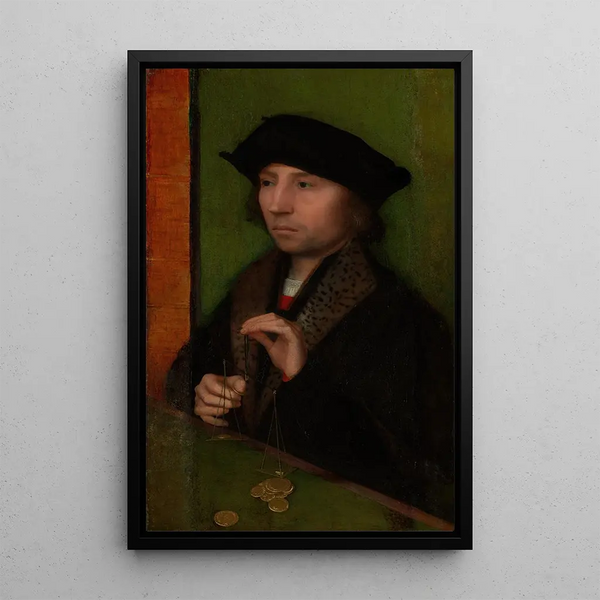 Reproduction of the painting of Man weighing gold - Adriaen Isenbrandt