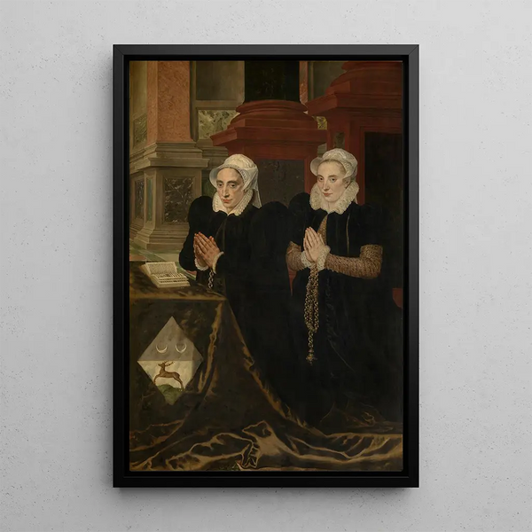 Maria de Deckere, second wife of Gillis de Smidt, and Beatrix, one of their daughters - Adriaen Thomasz Key