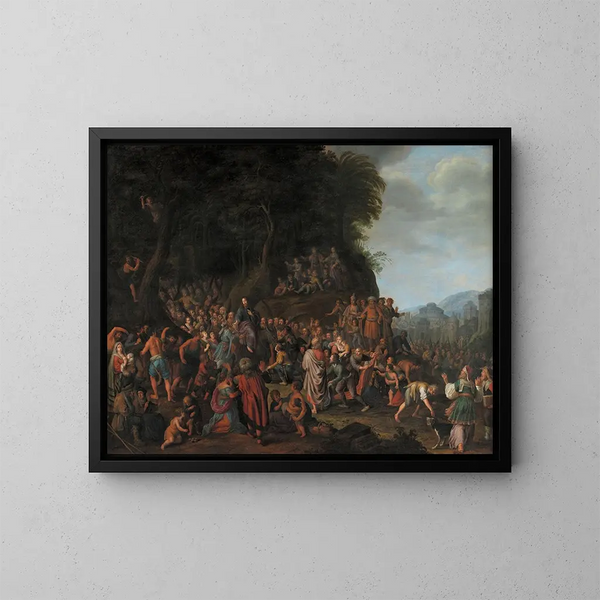 The Entry of Christ into Jerusalem - Adriaen van Nieulandt — framed artwork on a wall