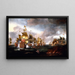 La Bataille de Lowestoft, 3 Juin 1665, Engagement entre les Flottes Anglaise et Néerlandaise - Adriaen van Diest — framed artwork on a wall