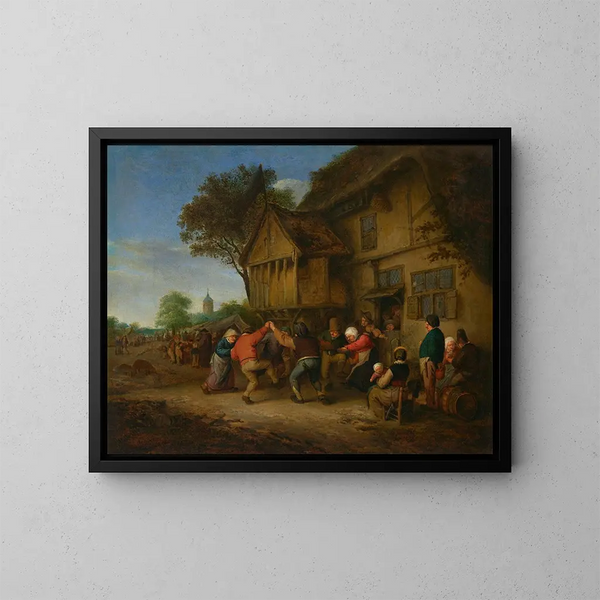 Une kermesse - Adriaen van Ostade — framed artwork on a wall