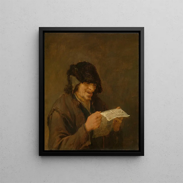 Mannetje dat zingt - Adriaen van Ostade — ingelijst kunstwerk aan de muur