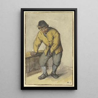 Adriaen van Ostade - Stehender Bauer von vorn seine Hose aufknpfend.webp