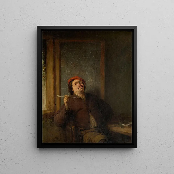 De roker - Adriaen van Ostade — ingelijst kunstwerk aan de muur