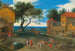 van reizigers in een landschap met gebouwen - Adriaen van Stalbemt — weergave van het kunstwerk