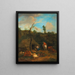 van een herder en een herderin voor een houten boerderij - Adriaen van de Velde — ingelijst kunstwerk aan de muur