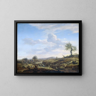 Adriaen van de Velde - Hilly Landscape with a High Road.webp