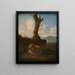 Italiaanse landschapsschilderij met een ram, andere schapen en een dode boom - Adriaen van de Velde — ingelijst kunstwerk aan de muur