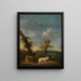 Landschapschilderij met schapen en een slapende herder - Adriaen van de Velde — ingelijst kunstwerk aan de muur