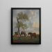 weide met paarden en runderen - Adriaen van de Velde — ingelijst kunstwerk aan de muur