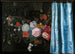 Trompe-l'œil stilleven met een bloemenkrans en een gordijn - Adriaen van der Spelt — weergave van het kunstwerk