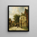 A street scene in a Dutch city - Adrianus Eversen — framed artwork on a wall