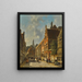 Een drukke straat in de zomer - Adrianus Eversen — ingelijst kunstwerk aan de muur