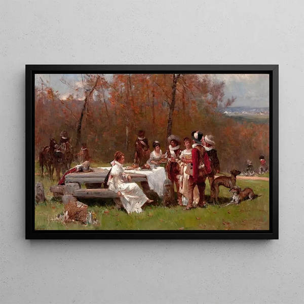 The gathering - Adrien Moreau — framed artwork on a wall