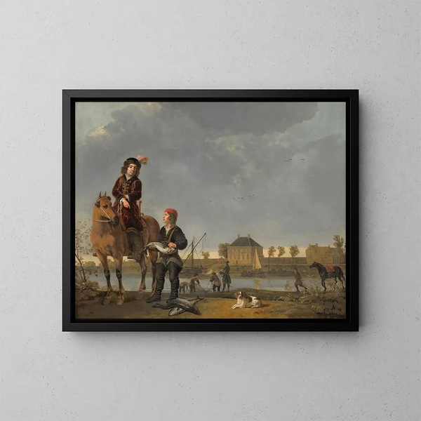 Horse Portrait Painting by Pieter de Roovere - Aelbert Cuyp — framed artwork on a wall