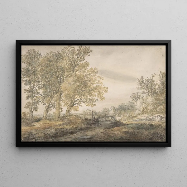 Landschap met bomen - Aelbert Cuyp — ingelijst kunstwerk aan de muur