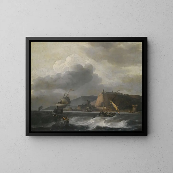 Expedition at sea in rough waters - Aernout Smit — framed artwork on a wall