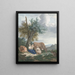 van een boer en een landbouwer met een kind in een landschap met vee - Aert Schouman — ingelijst kunstwerk aan de muur