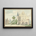 Het kasteel en de school in Wouw - Aert Schouman — ingelijst kunstwerk aan de muur