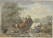 van Bergers traversant l'eau avec une charrette, à droite une bergère se lave les pieds près d'une vache blanche - Aert Schouman — weergave van het kunstwerk