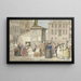 Plaats met monniken en nonnen tijdens de revolutie in België op 20 oktober 1787 - Aert Schouman — ingelijst kunstwerk aan de muur