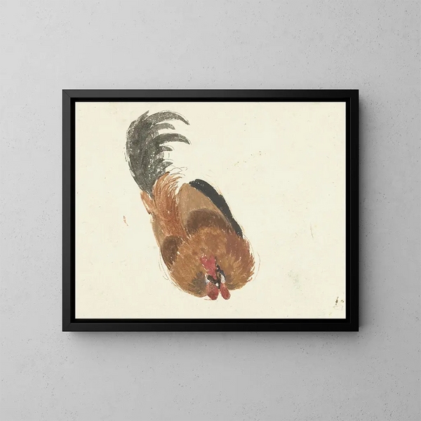 Study of a Dead Rooster - Aert Schouman — framed artwork on a wall