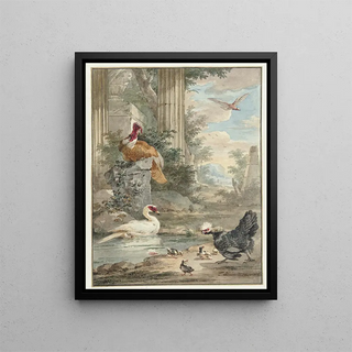 Aert Schouman - Turkey and Other Birds near Classical Ruins in a Park.webp