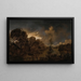 van een kanaal in het maanlicht - Aert van der Neer — ingelijst kunstwerk aan de muur
