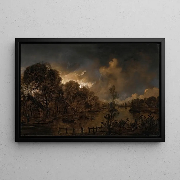 Aert van der Neer - A canal by moonlight.webp