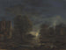 van een landschap in het maanlicht met een herberg aan de rand van een rivier - Aert van der Neer — weergave van het kunstwerk